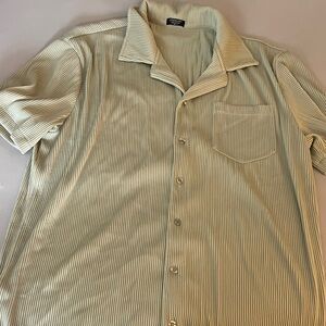 Men's Green Striped Dress Shirt